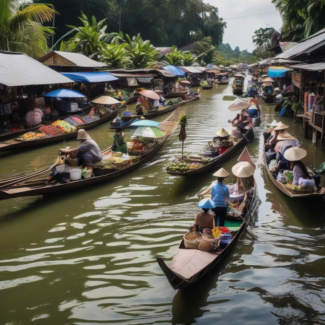 Khung cảnh chợ nổi Phang Nga